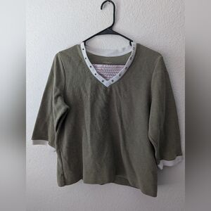 Allison Daley 3/4 Sleeve Green Shirt